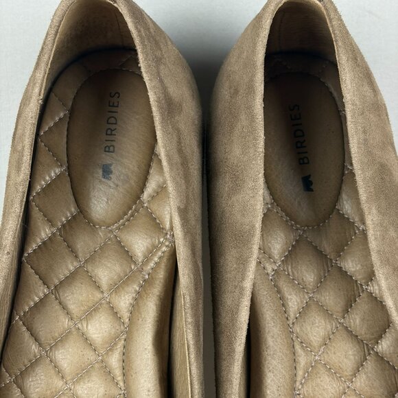 Birdies The Sparrow Suede Loafers Womens 10.5 Tan Metallic Slip On Flats - Picture 8 of 11